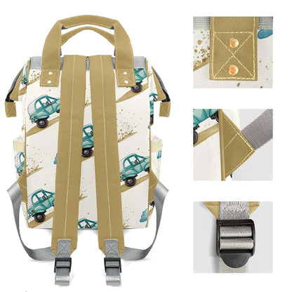 YallLocoMo Custom Name Diaper Bag Backpack Gift Car Cartoon Ultimate Nappy Bag: Spacious, Waterproof & Perfect for