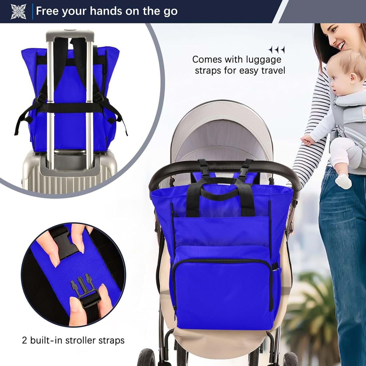 Umriko Royal Blue 01 Diaper Bag Backpack