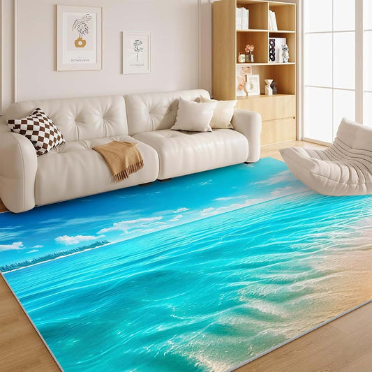 Dyausi Beach Rug - 3' x 5' Ocean Theme Indoor Floor Carpet
