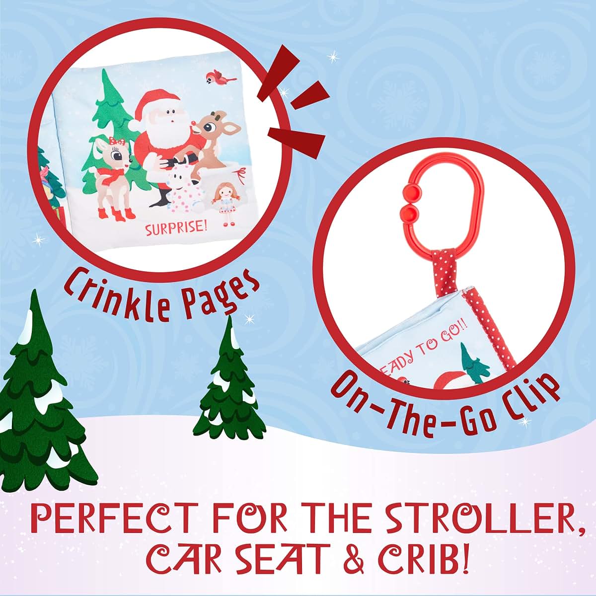 Kids Preferred Rudolph The Red-Nosed Reindeer On The Go Soft Teether Book (photo 4)