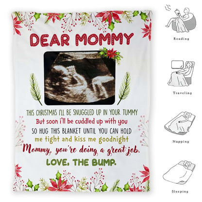 LovelyGifts99 Personalized Ultrasound Blanket, Dear Mommy This Mothers Day I'll Be Snuggled Up In Your Tummy, Christmas (photo 2)