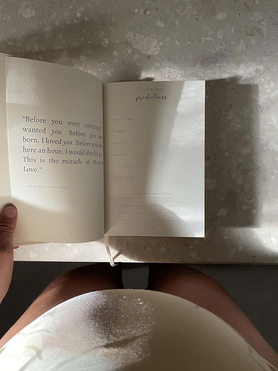 Campos & Olives Keepsake Pregnancy Journal With Linen Hardcover (photo 2)