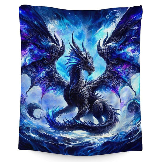 MEETUHONEY Dragon Blanket for Kids - 30 x 40 Inches Soft Fuzzy Plush Boys Throw Blanket Gifts - Dragon Throws Stuff for