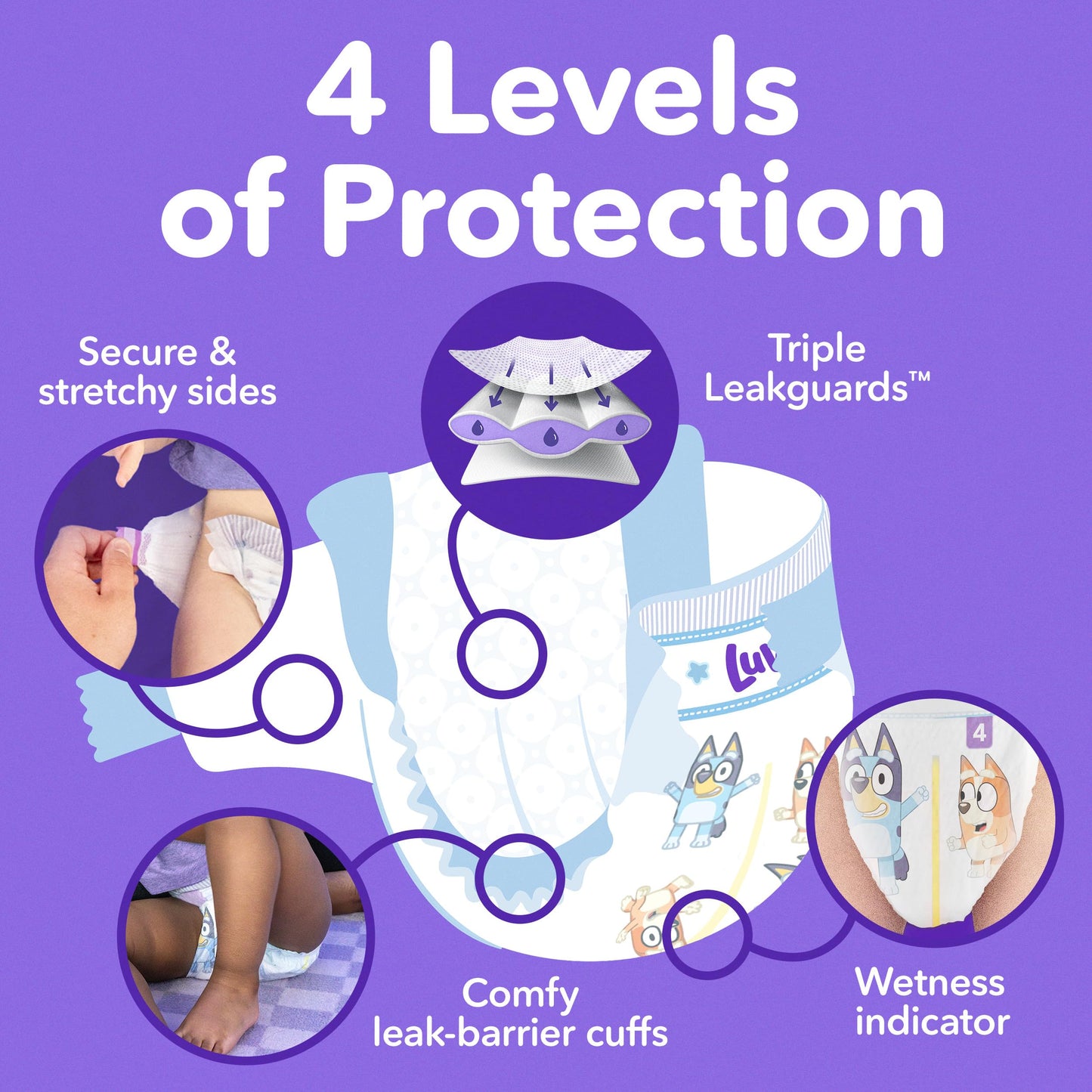 Luvs Diapers Size 6 Bluey Platinum Protection