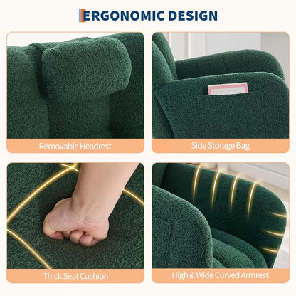PtioHavn Ergonomic Rocking Chair, High-Back Glider With Plush Cushion (photo 4)