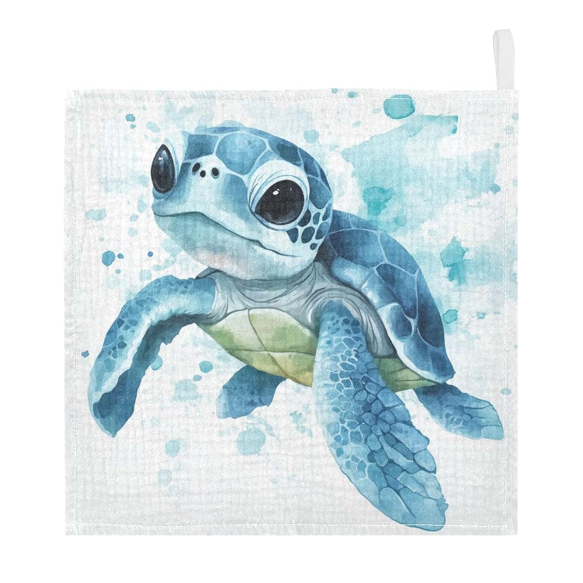 Susiyo Watercolor Sea Turtle Muslin Baby Washcloths, 5 Pack