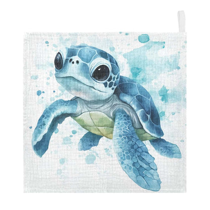 Susiyo Watercolor Sea Turtle Muslin Baby Washcloths, 5 Pack