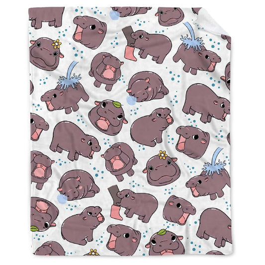 HORSESBLANKET Cute Hippo Blanket Gifts for Girls Boys, Ultra Soft Cozy Cute Hippo Blanket for Boys Girls Bedding Crib