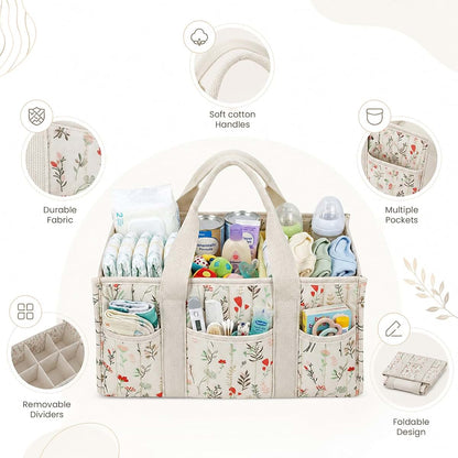 Huggova Diaper Caddy Organizer with Removable Dividers | Portable Storage Basket (photo 2)