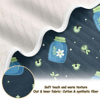 WIFIU Jar Flowers Fireflies Baby Blanket 30x40 in