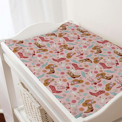 Boho Western Cowgirl Changing Pad Cover for Nursery Mats