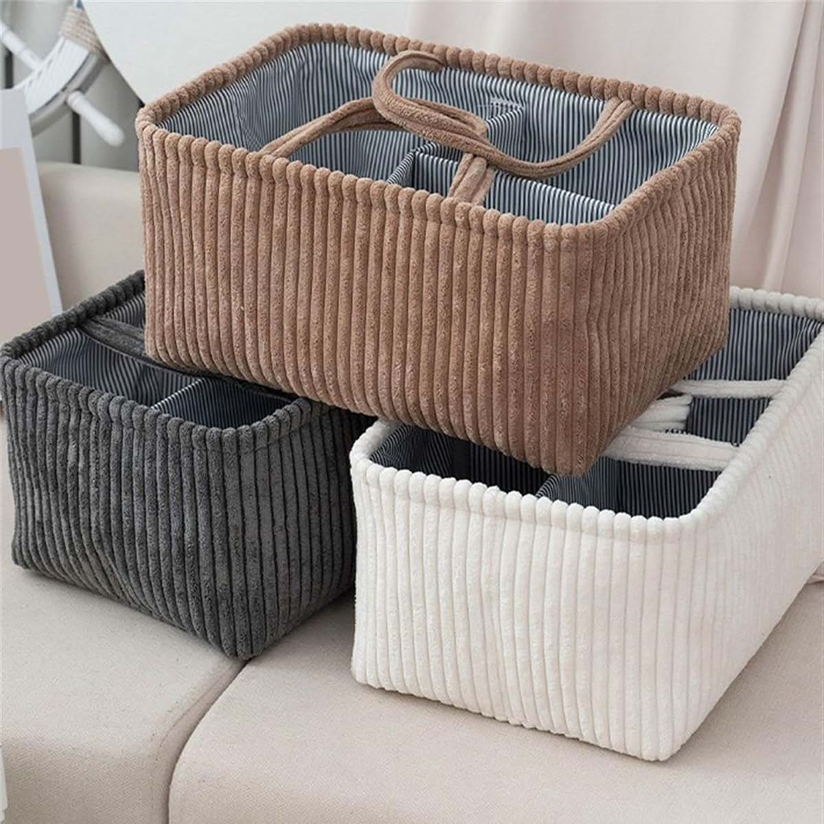 HEIMA STUDIO Washable Fabric Storage Bin With Multi-Compartments, Soft Cloth Organizer For Bedroom, Living Room & (photo 4)