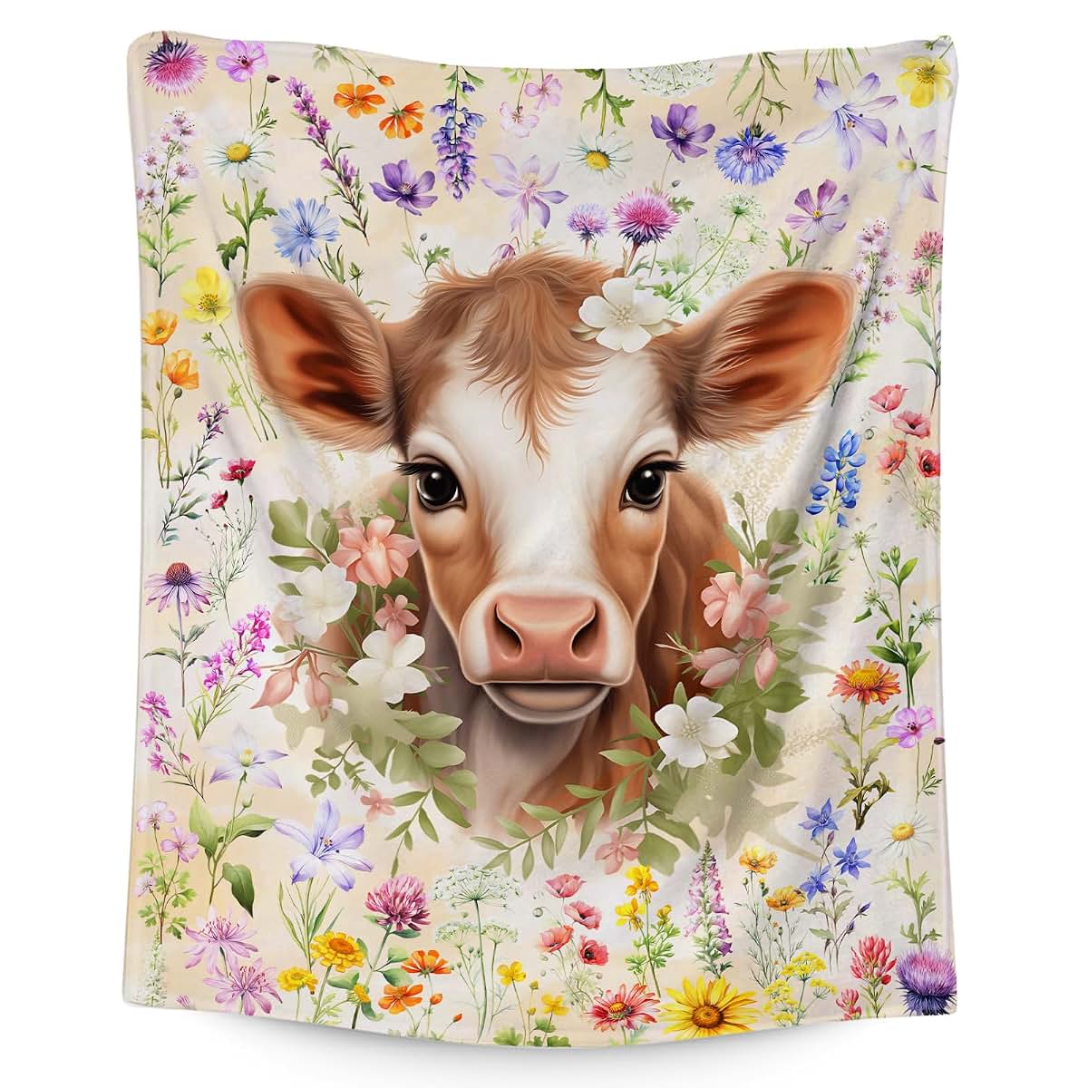 MEETUHONEY Cow Blanket - Kids Blankets Gifts for Girls - 30" x 40" Cute Cow Print Throws for Crib, Nap