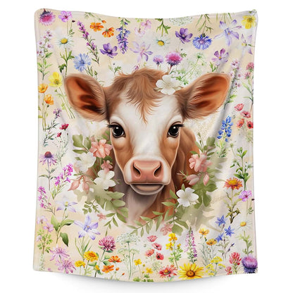 MEETUHONEY Cow Blanket - Kids Blankets Gifts for Girls - 30" x 40" Cute Cow Print Throws for Crib, Nap