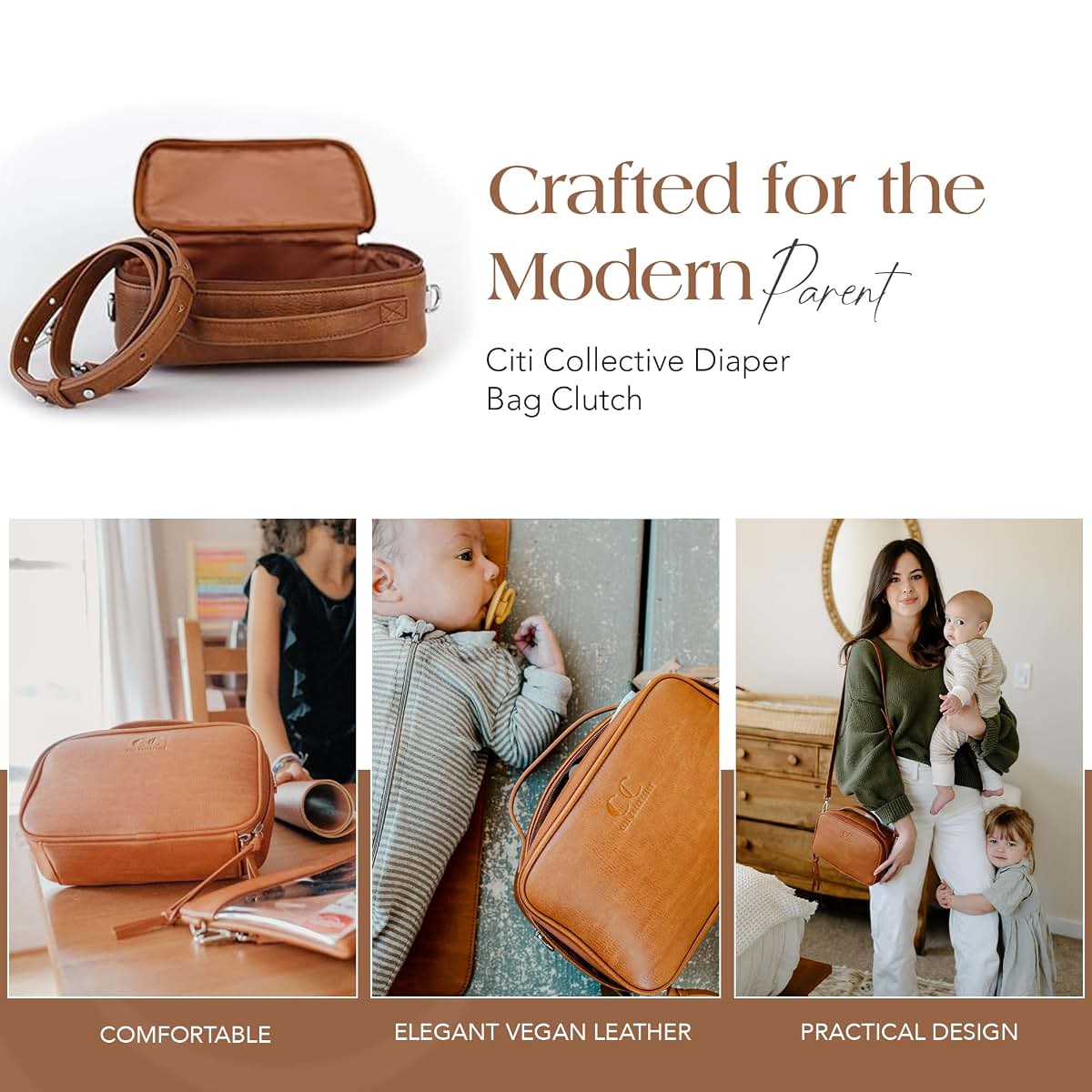 CC Citi Collective Citi Collective Diaper Bag Clutch - Stylish & Eco-Friendly Vegan Leather Solution for On-the-Go (photo 4)