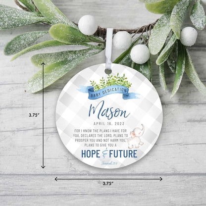 LifeSong Milestones Personalized Baby Dedication Round Hanging Ornament Ideas to Celebrate Life's Precious Moments for (photo 2)