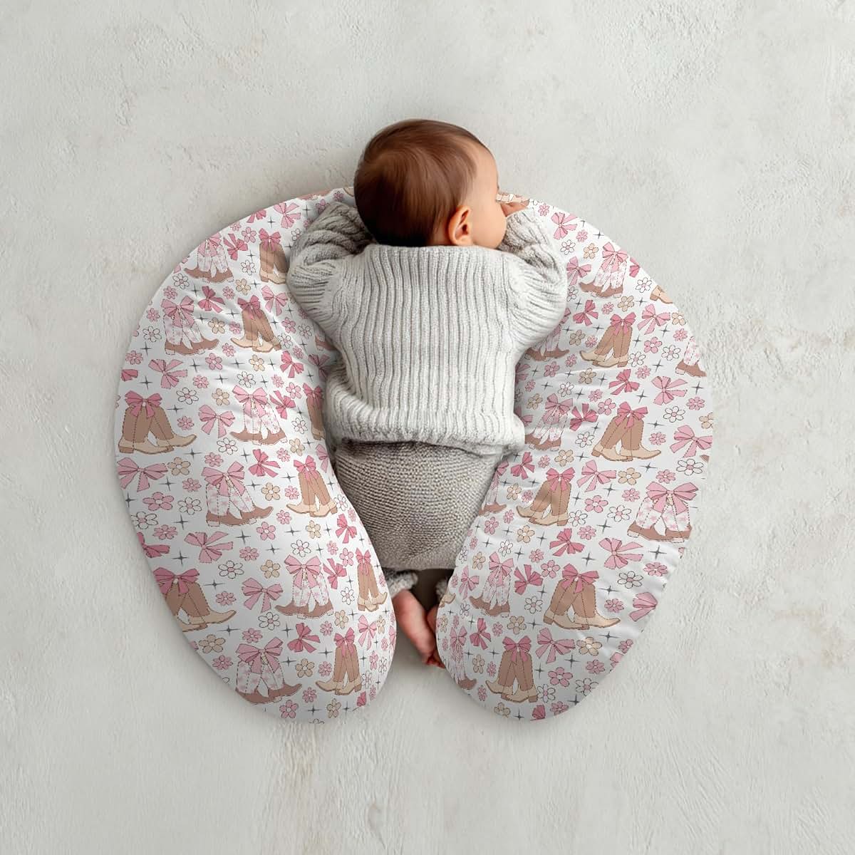 Cstdyfrv Nursing Pillow Cover, Western Cowgirl Print (photo 4)