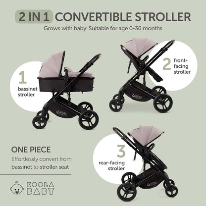 Koolababy 2-in-1 Foldable Baby Stroller for Newborn to Toddler