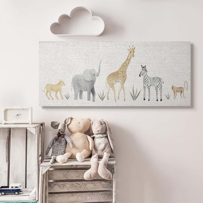 Stupell Industries Adorable Jungle Animals Canvas Art, 40 x 17 Inches