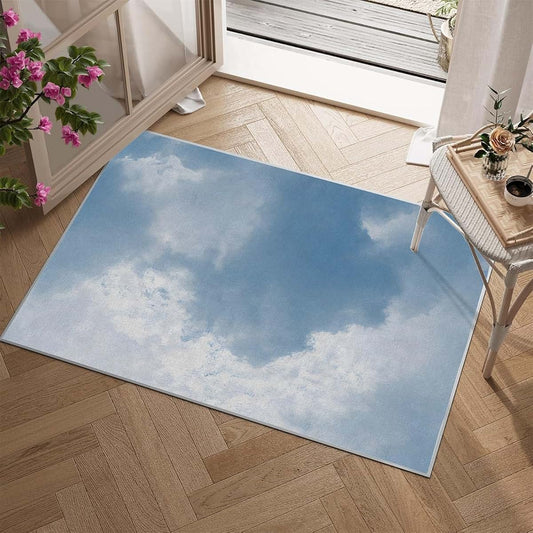 Dyausi Blue Rug 6x8 Gray Area Rug For Bedroom Living