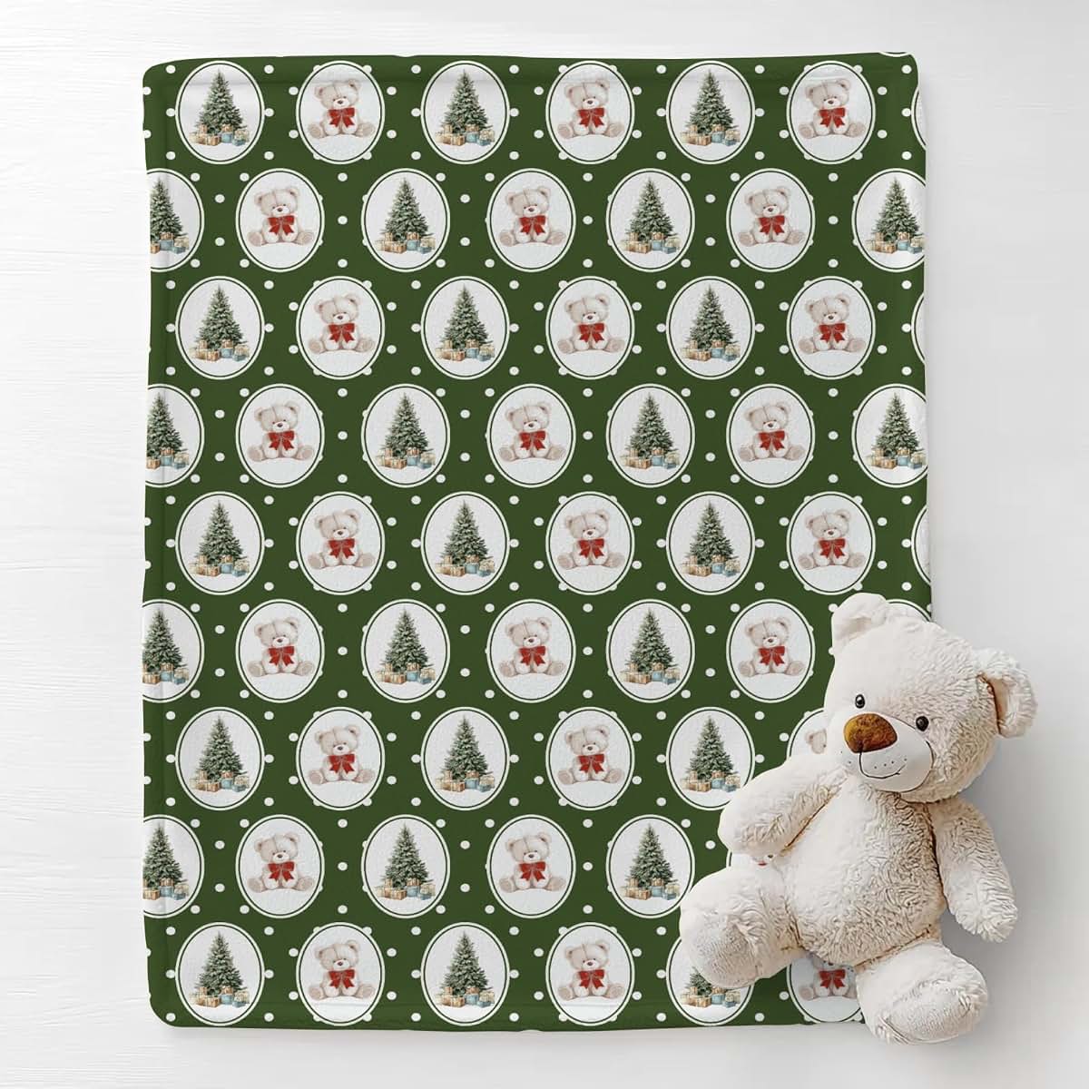 Cstdyfrv Baby Blanket in Tree Pattern, 40x50in Flannel Receiving Blanket (photo 2)