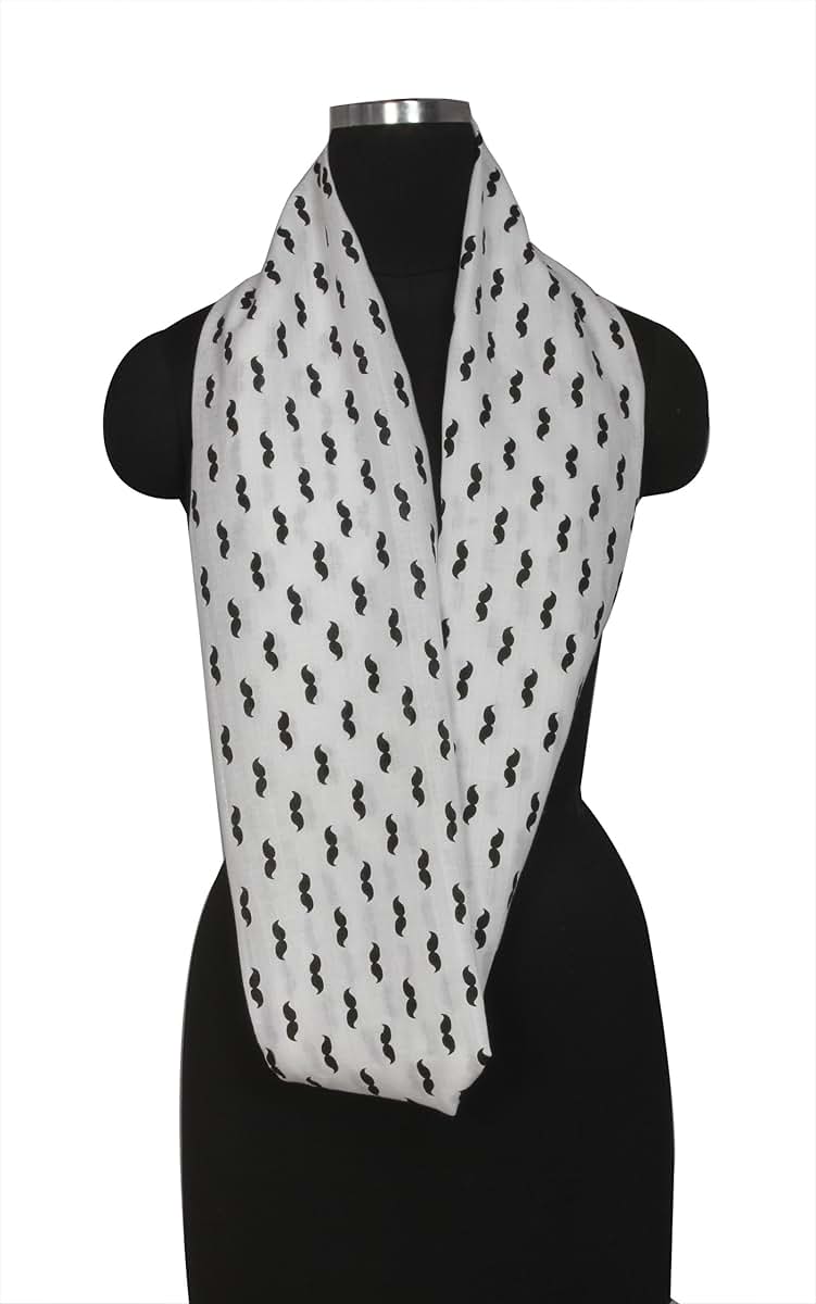 Bacati - 100 Percent Cotton Muslin (Nursing Scarf, Black Mustache) (photo 4)