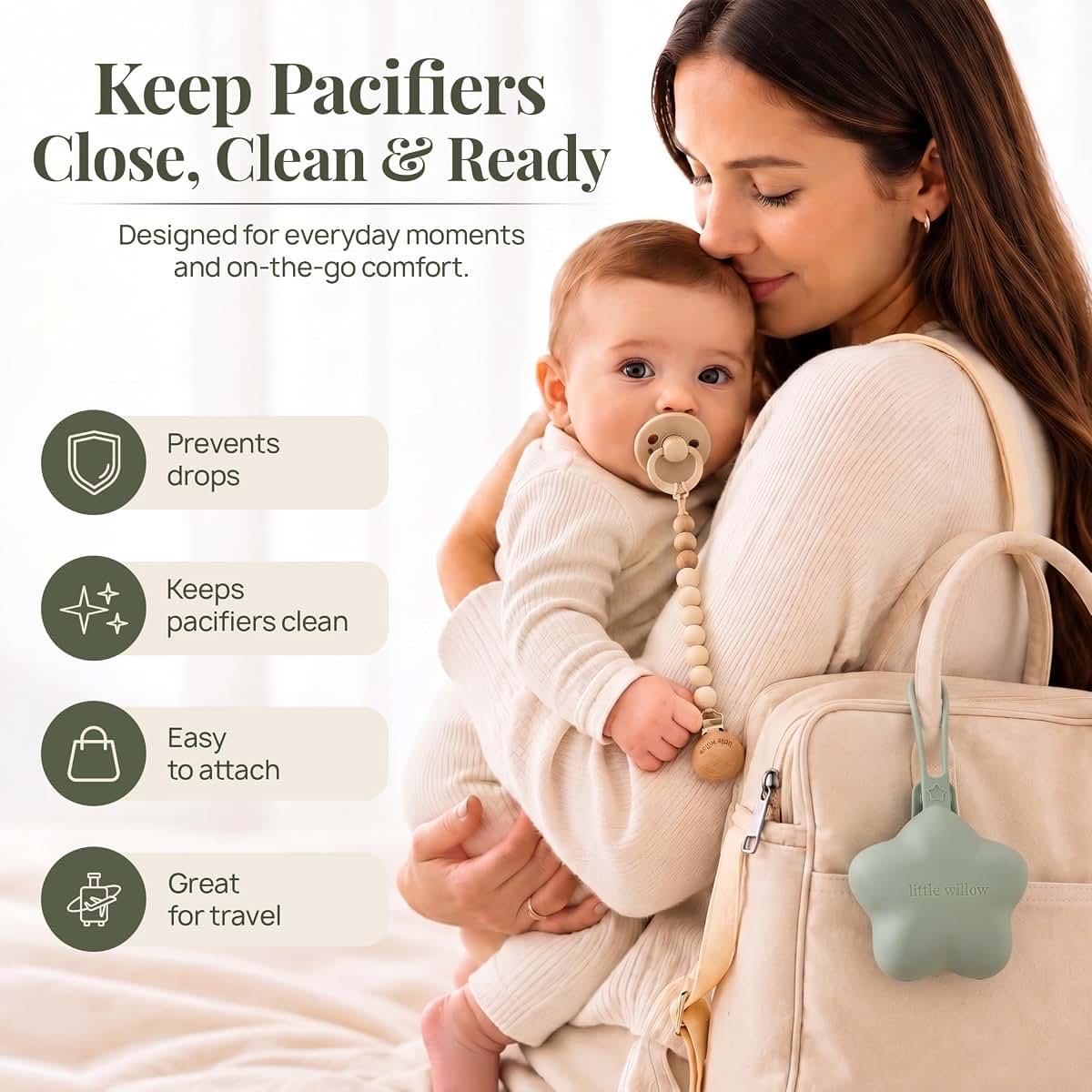 Little Willow Baby Pacifier Clip & Holder Set, 4-Piece (photo 4)