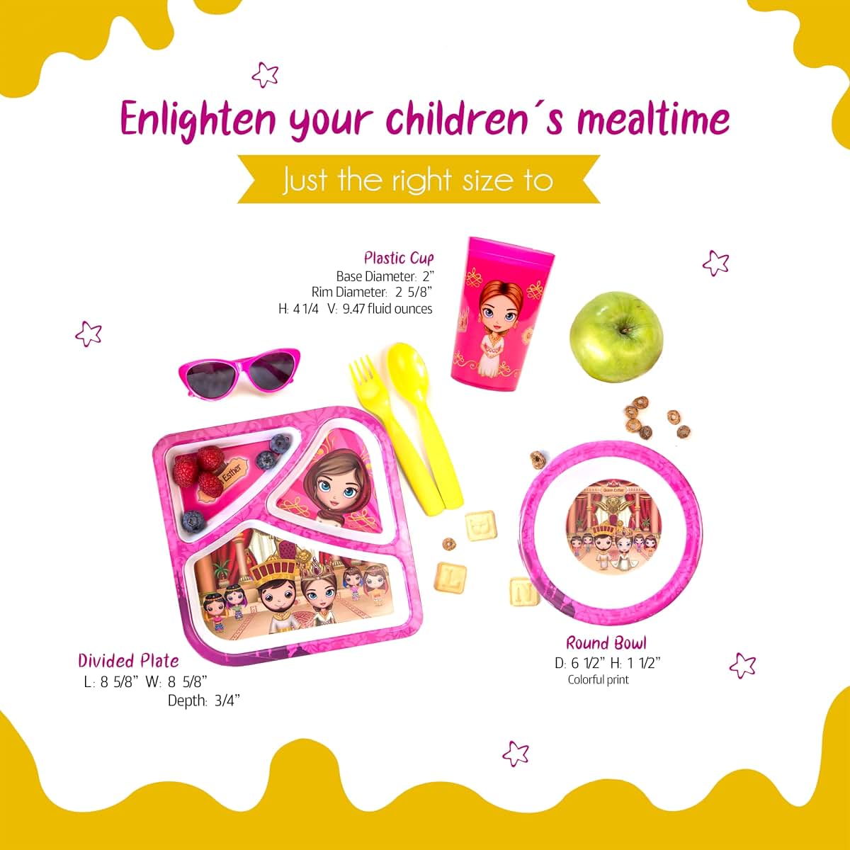 He Loves Me Baby 3 Piece Toddler Dinnerware Set With Divided Plate (photo 4)