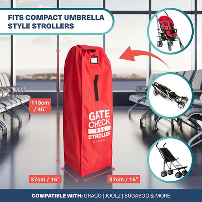 Bramble 47 Inch Large Umbrella Stroller Bag for Airplane with Flip Top and ID Window, 600D Oxford