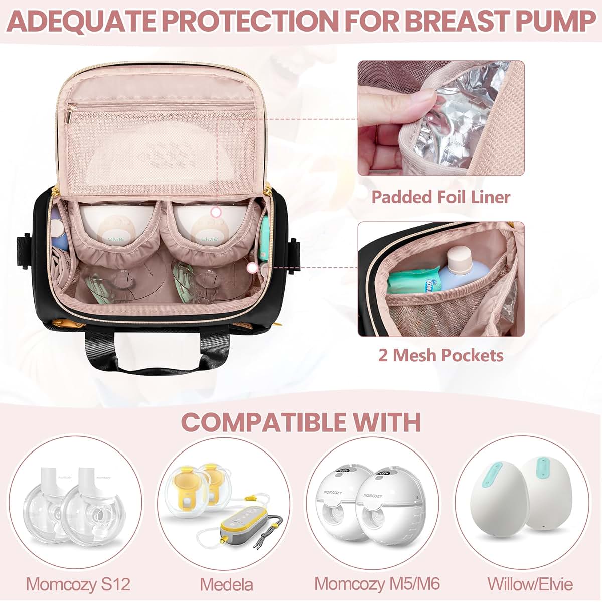 Fasrom Wearable Breast Pump Bag With Cooler Compartment And Drying Mat
