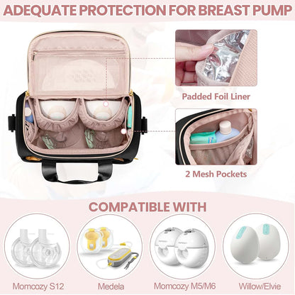 Fasrom Wearable Breast Pump Bag With Cooler Compartment And Drying Mat