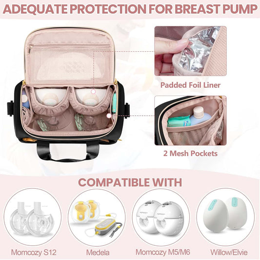 Fasrom Wearable Breast Pump Bag With Cooler Compartment And Drying Mat