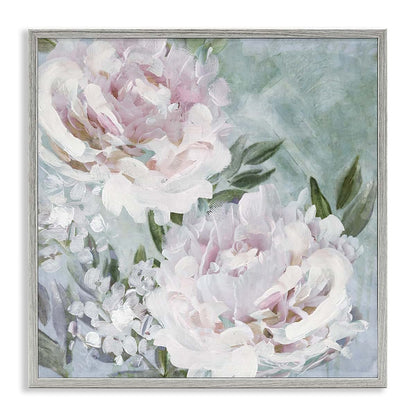 Stupell Industries Fluffy Pink Peonies Framed Giclée Print 24 X 24 Inch Ready To Hang