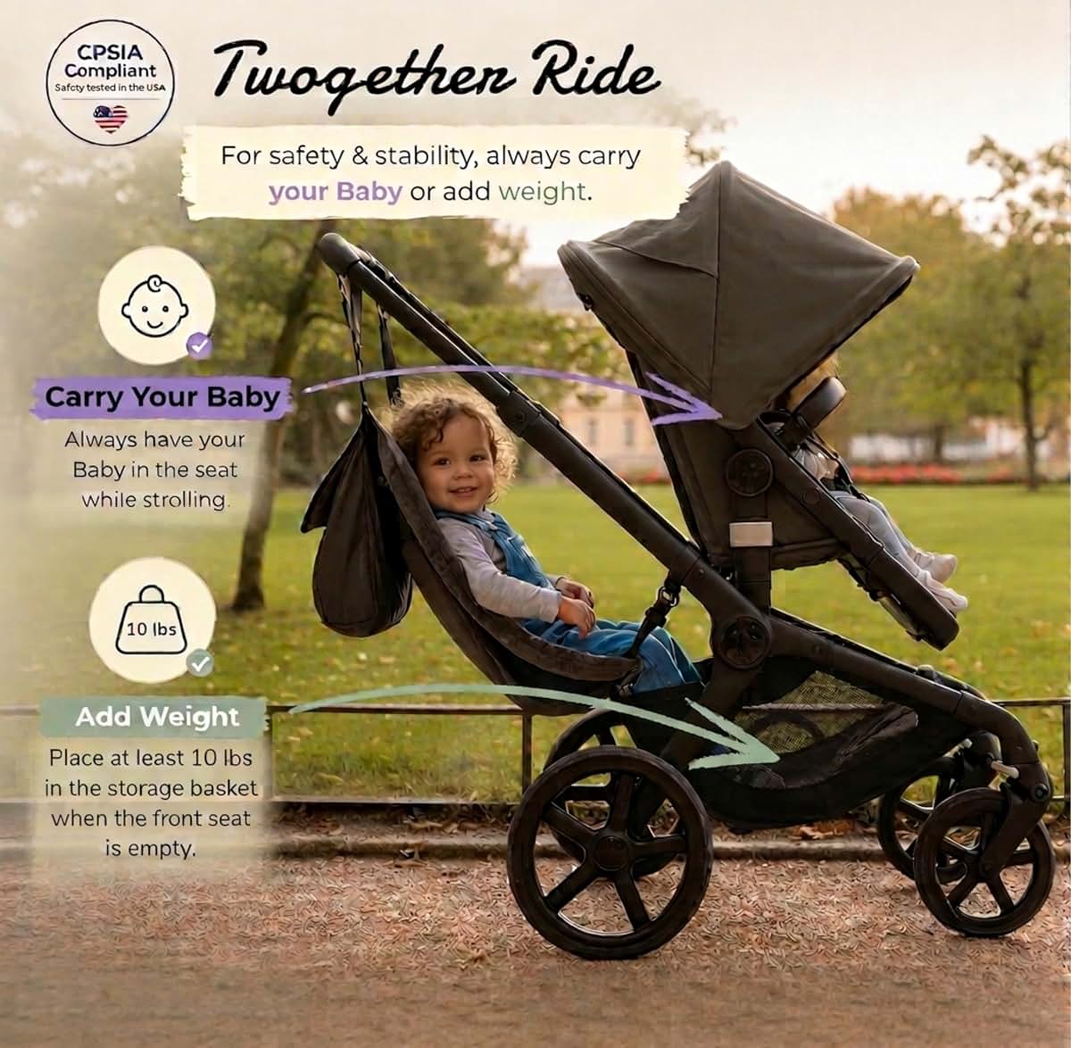 Twogether Ride Hammock Seat Attachment For Book-Fold Strollers (photo 4)