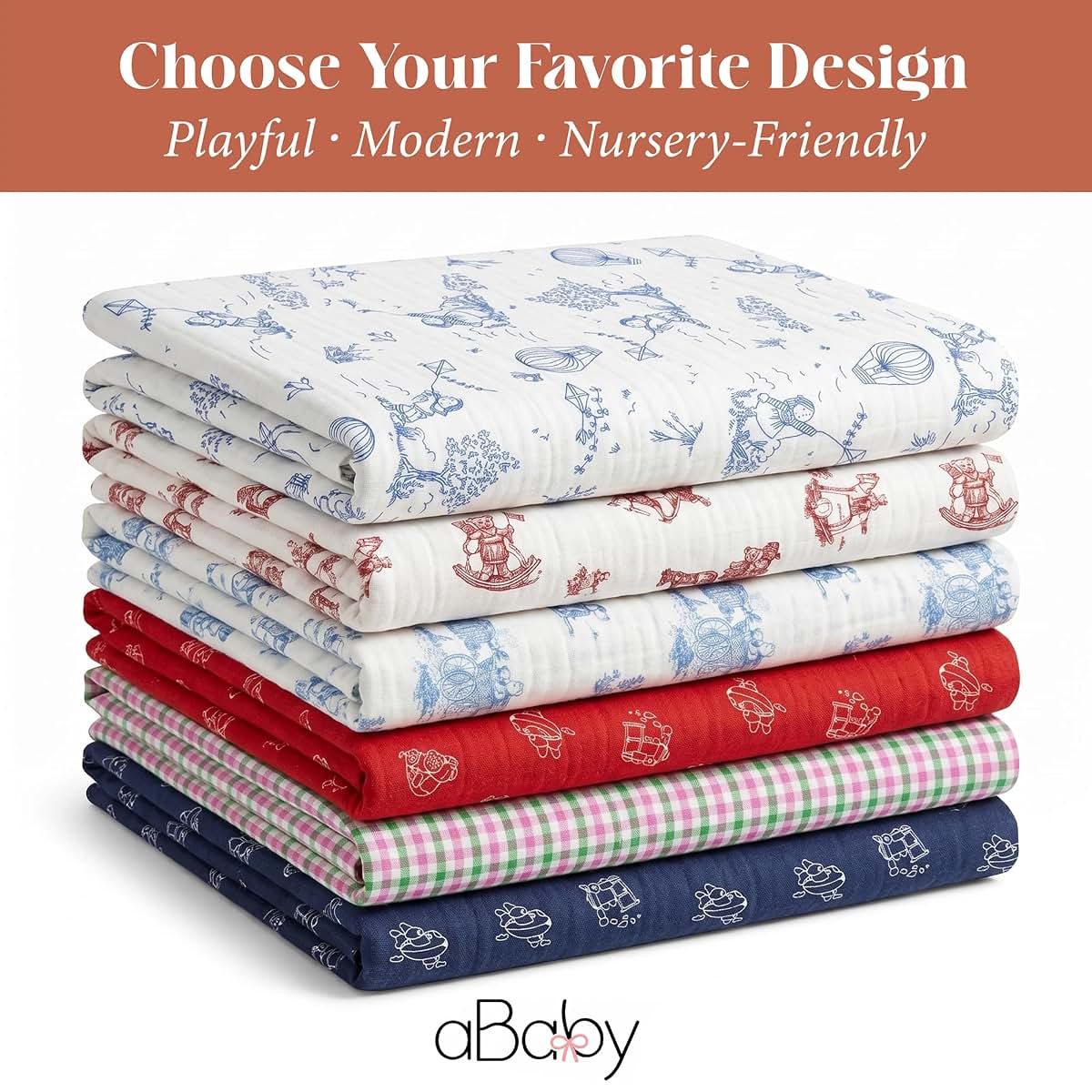 Ababy Custom Size Cotton Fitted Sheet In Blue Bear Toile (photo 3)