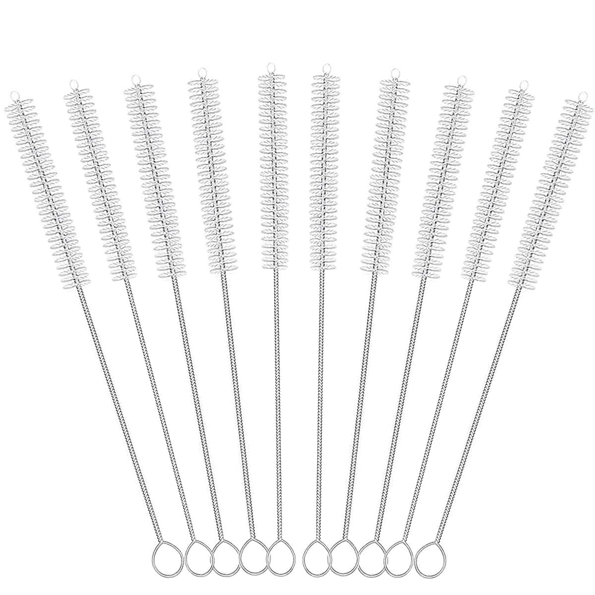 CIDYAUST 12-Inch Straw Cleaner Brush Set, 10-Pack for Reusable Straws, Baby Bottles, Sippy Cups & Coffee Machines