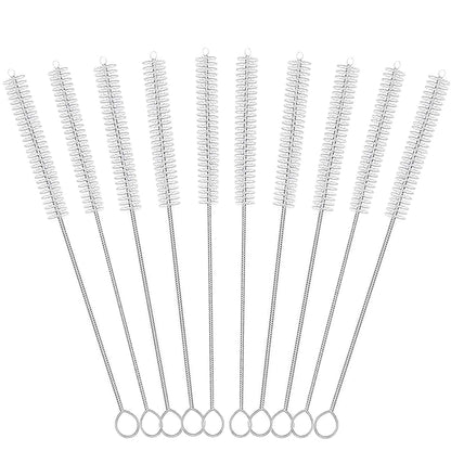 CIDYAUST 12-Inch Straw Cleaner Brush Set, 10-Pack for Reusable Straws, Baby Bottles, Sippy Cups & Coffee Machines