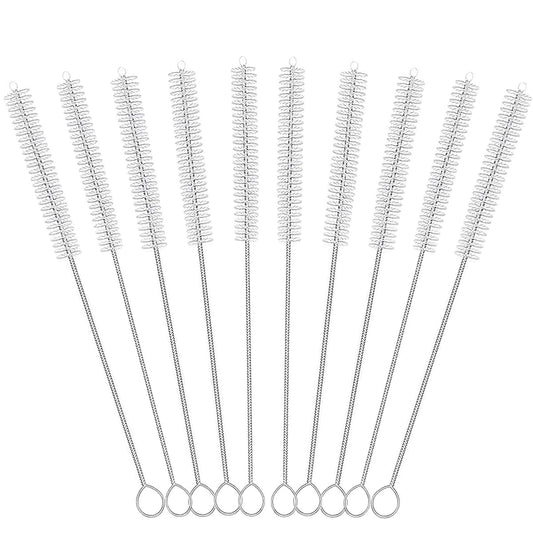 CIDYAUST 12-Inch Straw Cleaner Brush Set, 10-Pack for Reusable Straws, Baby Bottles, Sippy Cups & Coffee Machines