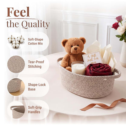 Vireth Haus 4 Pack Small Woven Gift Baskets For Baby Essentials (photo 3)