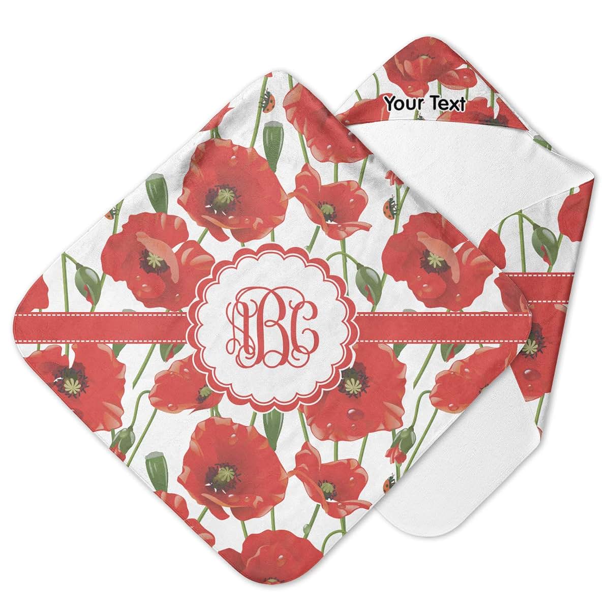 YouCustomizeIt Personalized Poppies Hooded Baby Towel