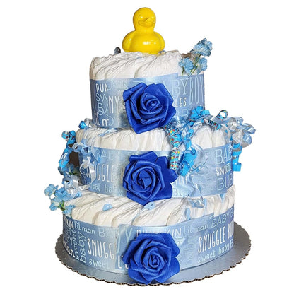 Choobly 3-Tier Baby Boy Diaper Cake Kit with 50 Diapers