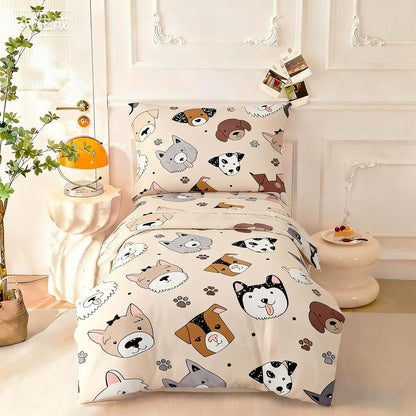 BabyOneStop Cute Dog Toddler Bedding Set Microfiber 4 Piece