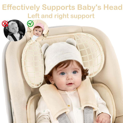 Hooyax Infant Car Seat Insert with Ultra-Thick Head Support and Dual-Side Cushion Set