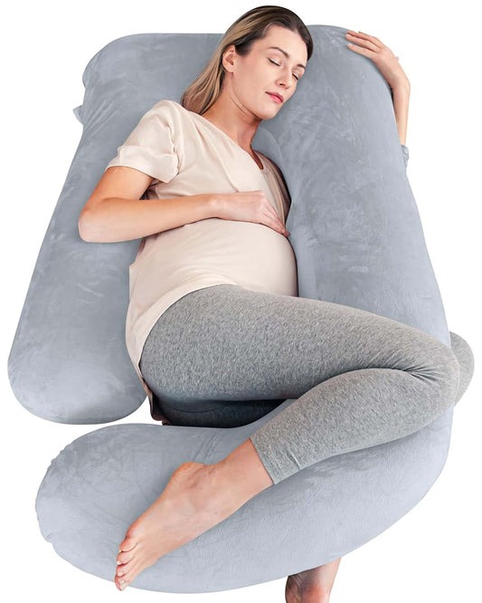 Cute Castle U-Shape Maternity Pillow With Removable Cover, 57 Inch