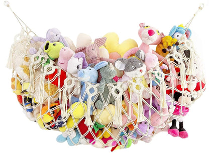 MAKEONEWO Stuffed Animal Net or Hammock -Wall Mounted-Handmade Macrame Toy Hammock Organizer Stuffed Animal Display