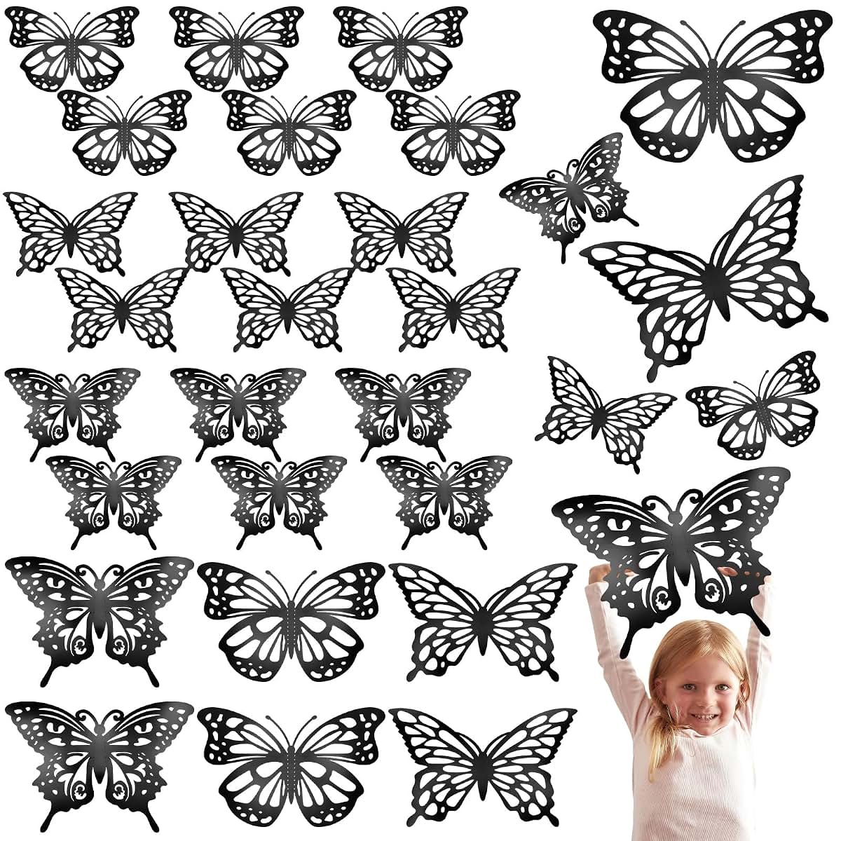 Large 3D Butterfly Wall Decals for Room Decorations