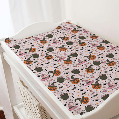 BabyOneStop Spooky Pumpkins Witch Changing Pad Cover