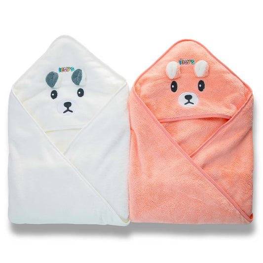 Ioly's Hooded Baby Bath Towels for Newborn Essentials 41" Set of 2 Towels with Hood for Kids Babies Toddler Infant