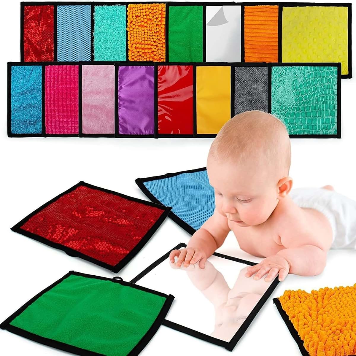 Qcbuegof 16Pcs Multi Texture Sensory Play Mat (photo 4)