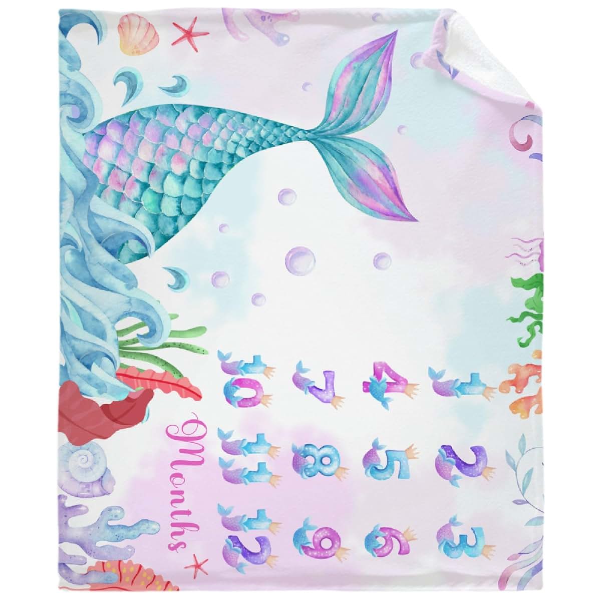 Mermaid Tail Baby Blanket for Newborns and Swaddle Use